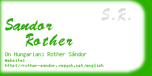 sandor rother business card